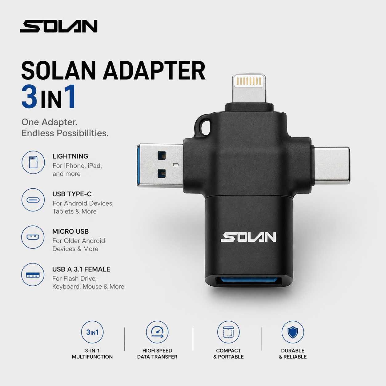 Solan Adapter 3in1