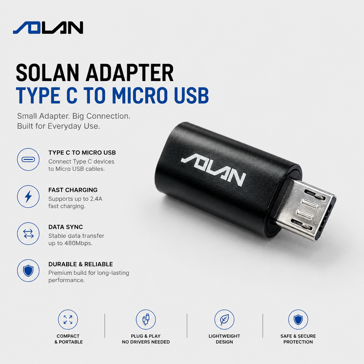 Solan Adapter type C to Micro USB